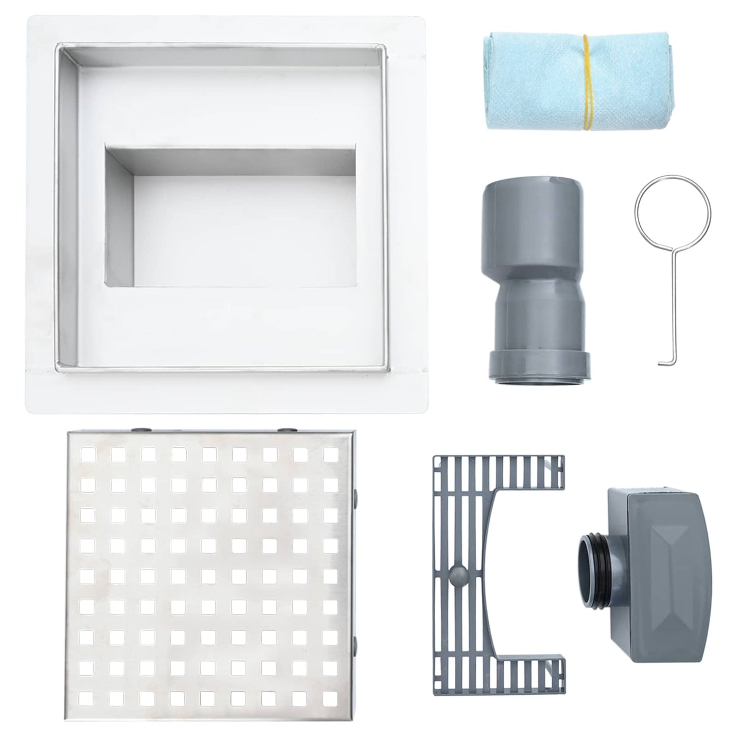 Punkt Duschablauf Silber 20 x 20 cm Edelstahl 304