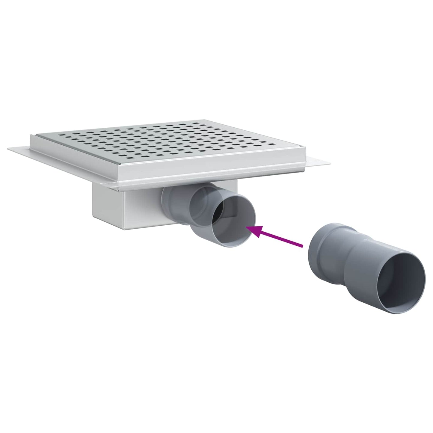 Punkt Duschablauf Silber 20 x 20 cm Edelstahl 304