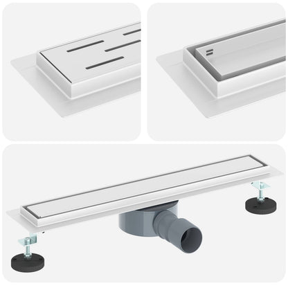 Duschablauf 2-in-1 mit 360° Siphon Silber 54 x 11 x 9,5 cm