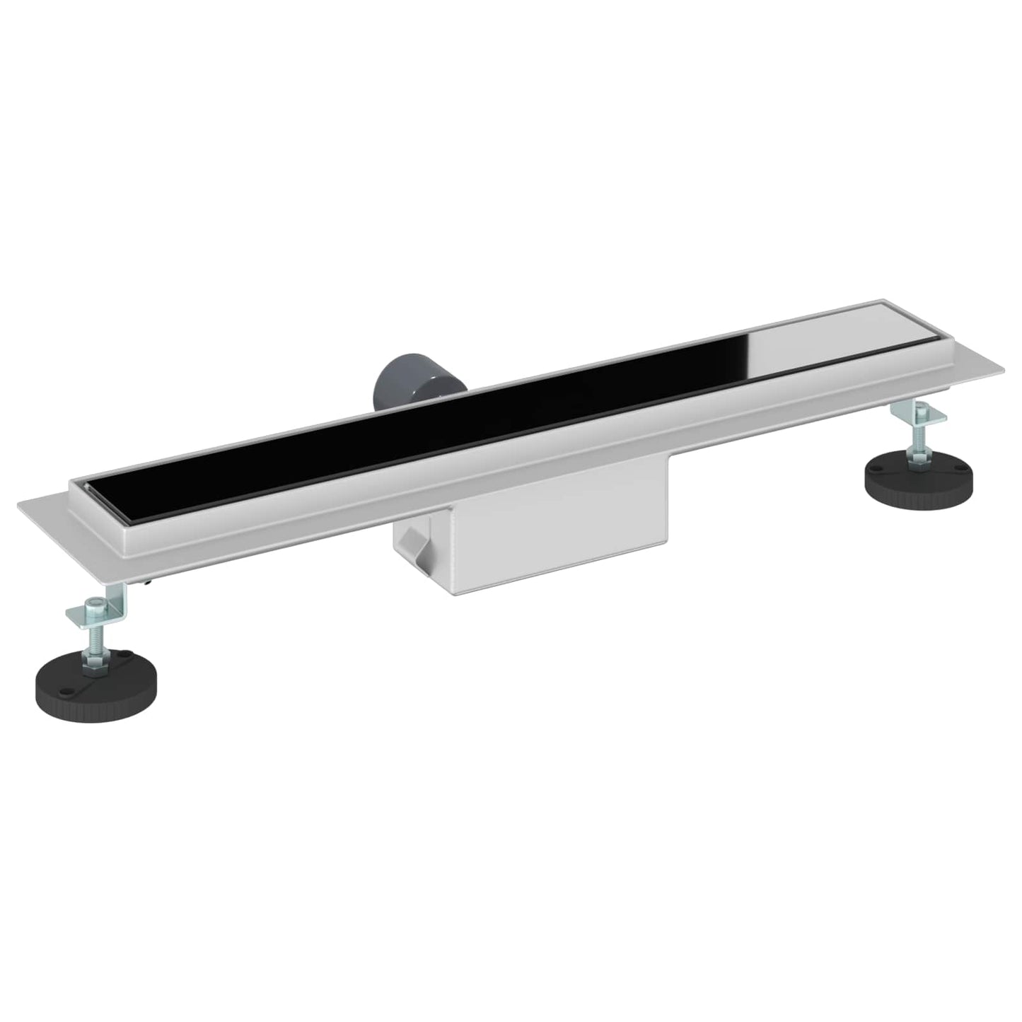 Duschabfluss mit Glasabdeckung Schwarz 60 cm Edelstahl 304