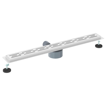 Duschabfluss mit Glashülle und 360° Siphon Silber 80 cm