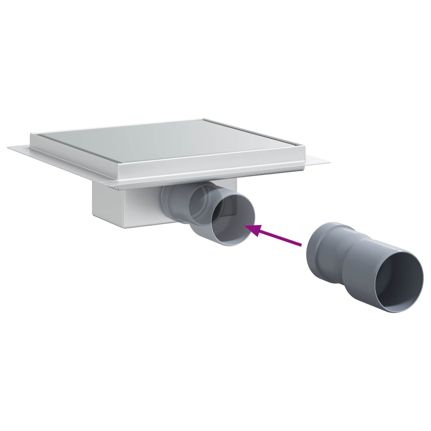 2 in 1 Duschabfluss Silber 20 x 20 cm Edelstahl 304