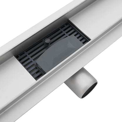 Duschabfluss mit Liniendesign Silber 80 cm Edelstahl 304