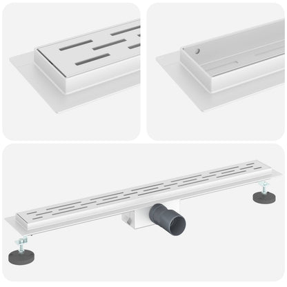 Duschabfluss mit Liniendesign Silber 80 cm Edelstahl 304