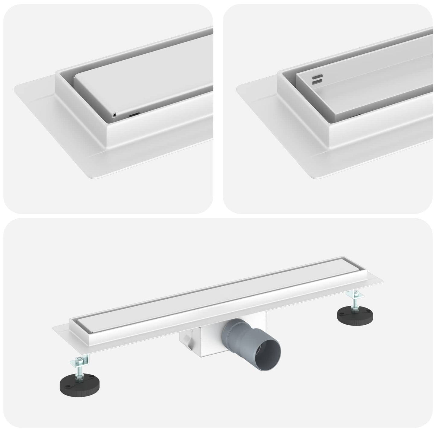 2 in 1 Duschabfluss Silber 50 cm Edelstahl 304