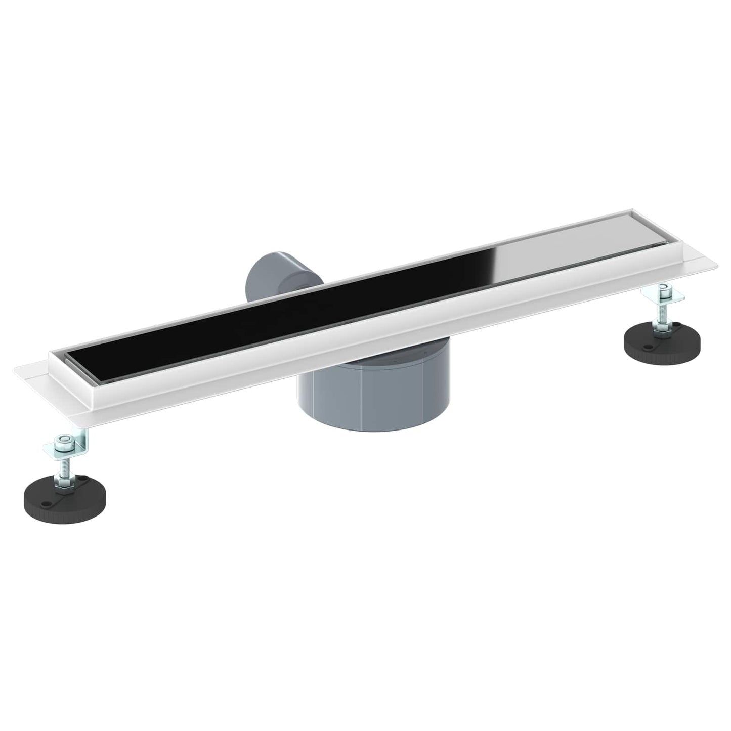 Duschabfluss mit Glashülle und 360° Siphon Schwarz 50 cm