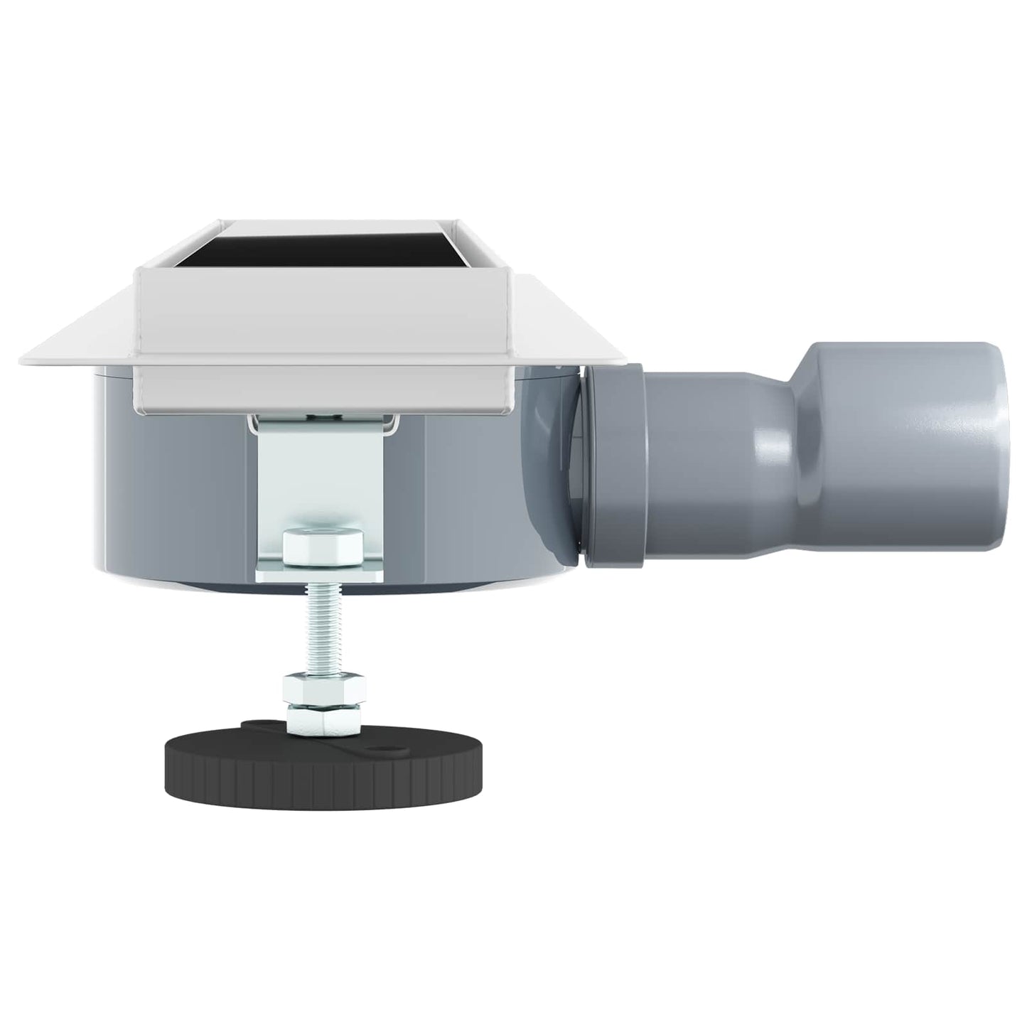 Duschabfluss mit Glashülle und 360° Siphon Schwarz 50 cm