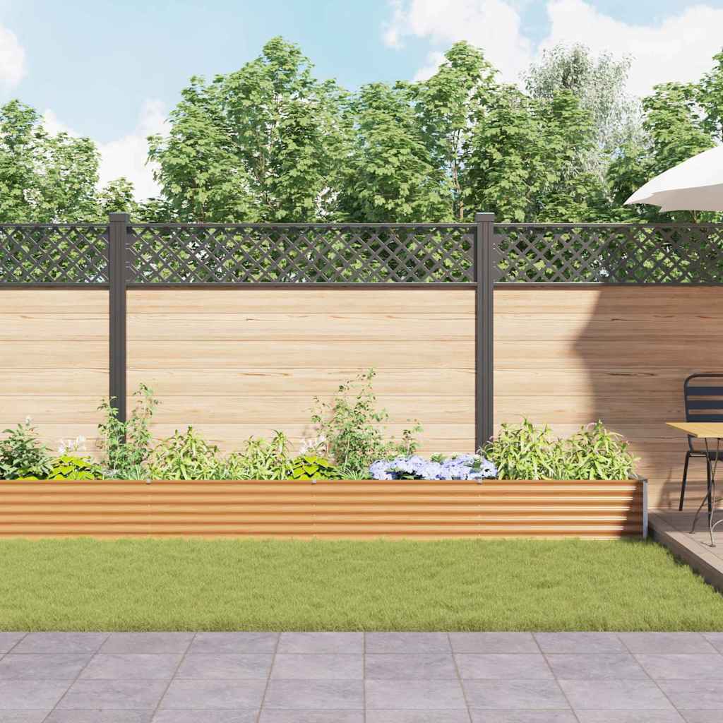 vidaXL Carré potager marron clair 775 x 50 x 36 cm Acier galvanisé