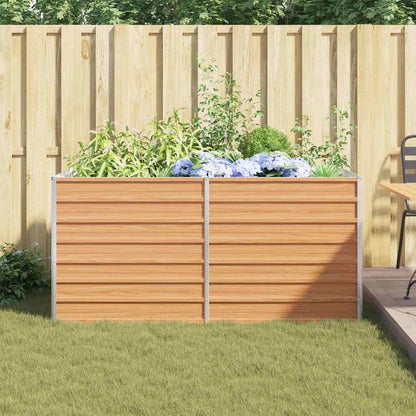 vidaXL Hochbeet Hellbraun 160 x 80 x 77 cm Verzinkter Stahl