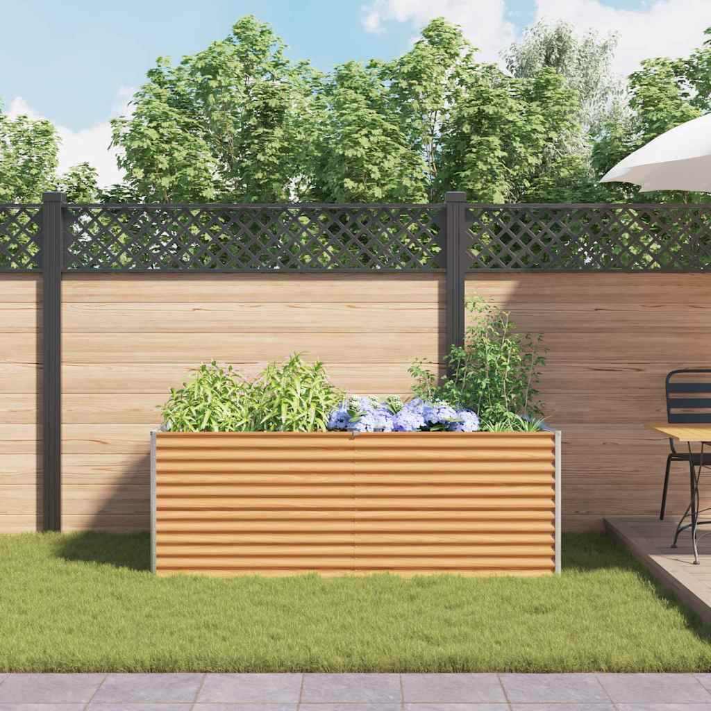 vidaXL Carré potager marron clair 195 x 100 x 68 cm Acier galvanisé