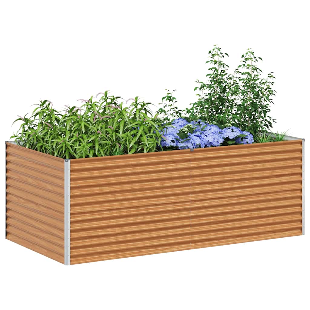 vidaXL Carré potager marron clair 195 x 100 x 68 cm Acier galvanisé