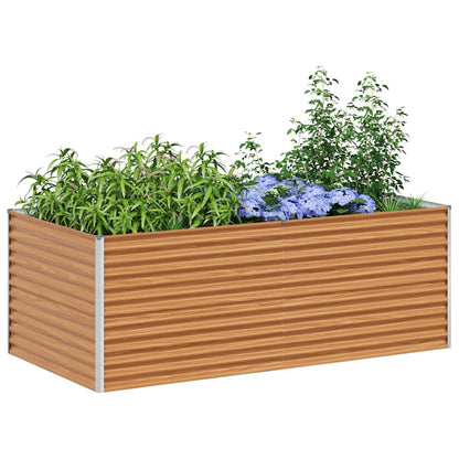 vidaXL Carré potager marron clair 195 x 100 x 68 cm Acier galvanisé