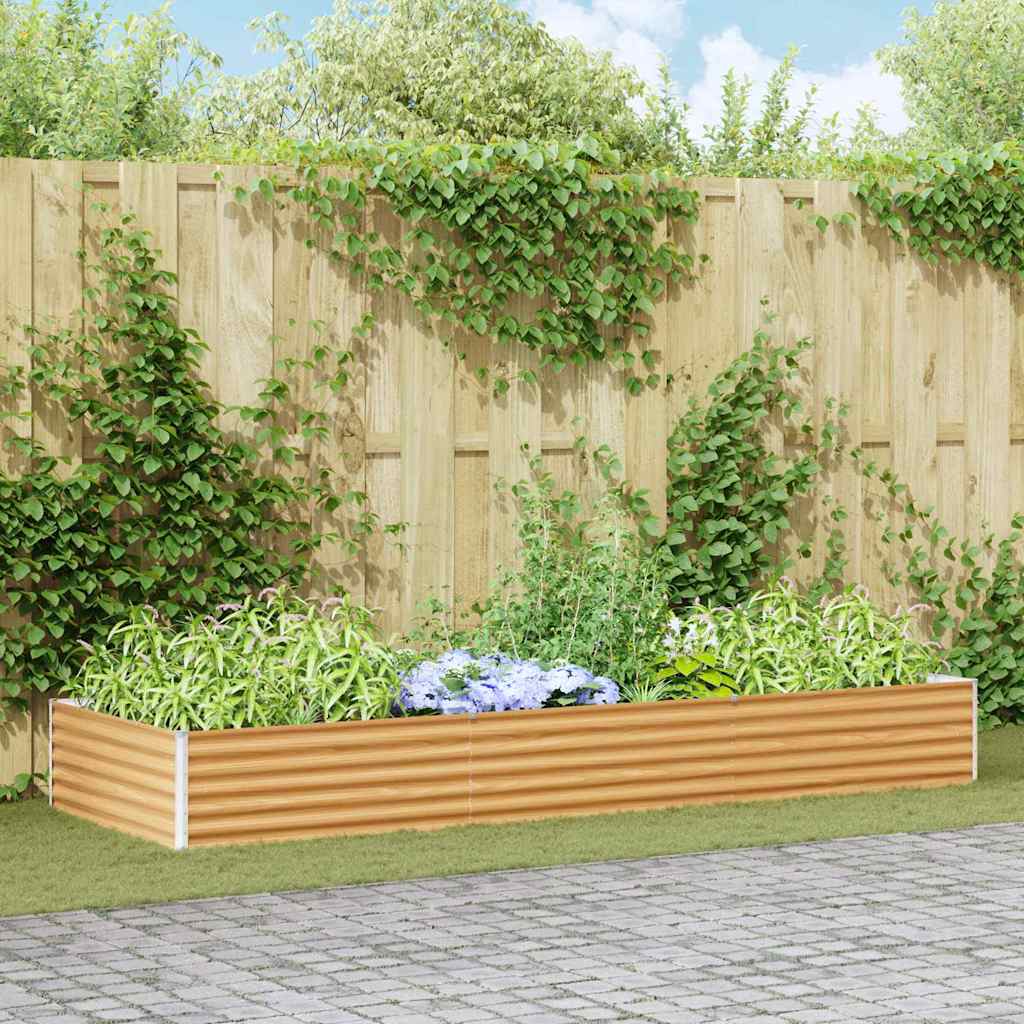 vidaXL Hochbeet Hellbraun 290 x 100 x 36 cm Verzinkter Stahl