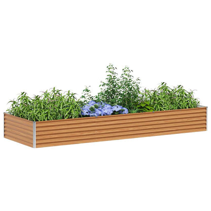 vidaXL Hochbeet Hellbraun 290 x 100 x 36 cm Verzinkter Stahl