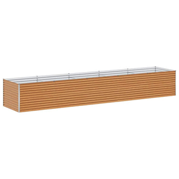 vidaXL Jardinière surélevée Marron clair 485 x 100 x 68 cm Acier galvanisé