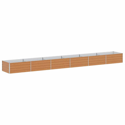 vidaXL Hochbeet Hellbraun 600 x 80 x 45 cm Verzinkter Stahl