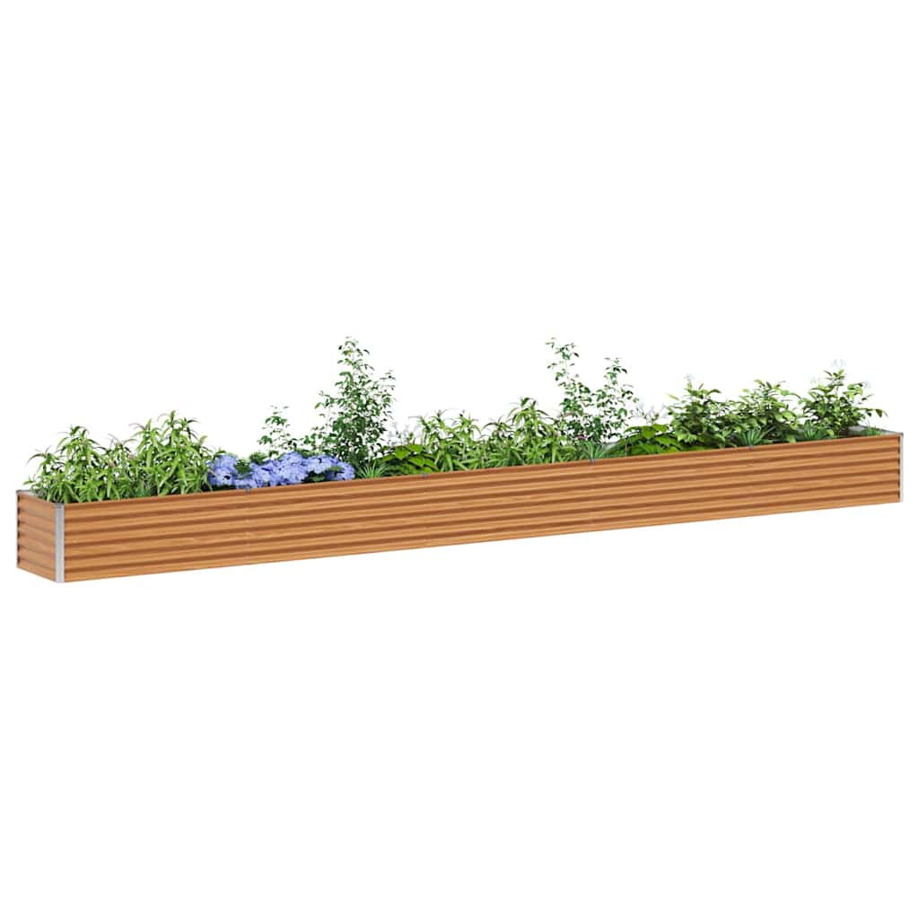 vidaXL Carré potager marron clair 485 x 50 x 36 cm Acier galvanisé