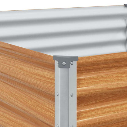 vidaXL Carré potager marron clair 582 x 100 x 36 cm Acier galvanisé