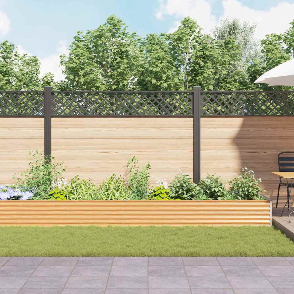 vidaXL Carré potager marron clair 582 x 100 x 36 cm Acier galvanisé