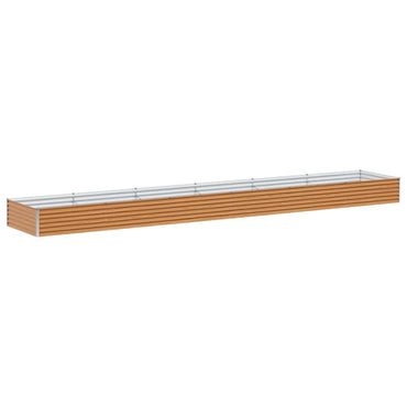 vidaXL Carré potager marron clair 582 x 100 x 36 cm Acier galvanisé