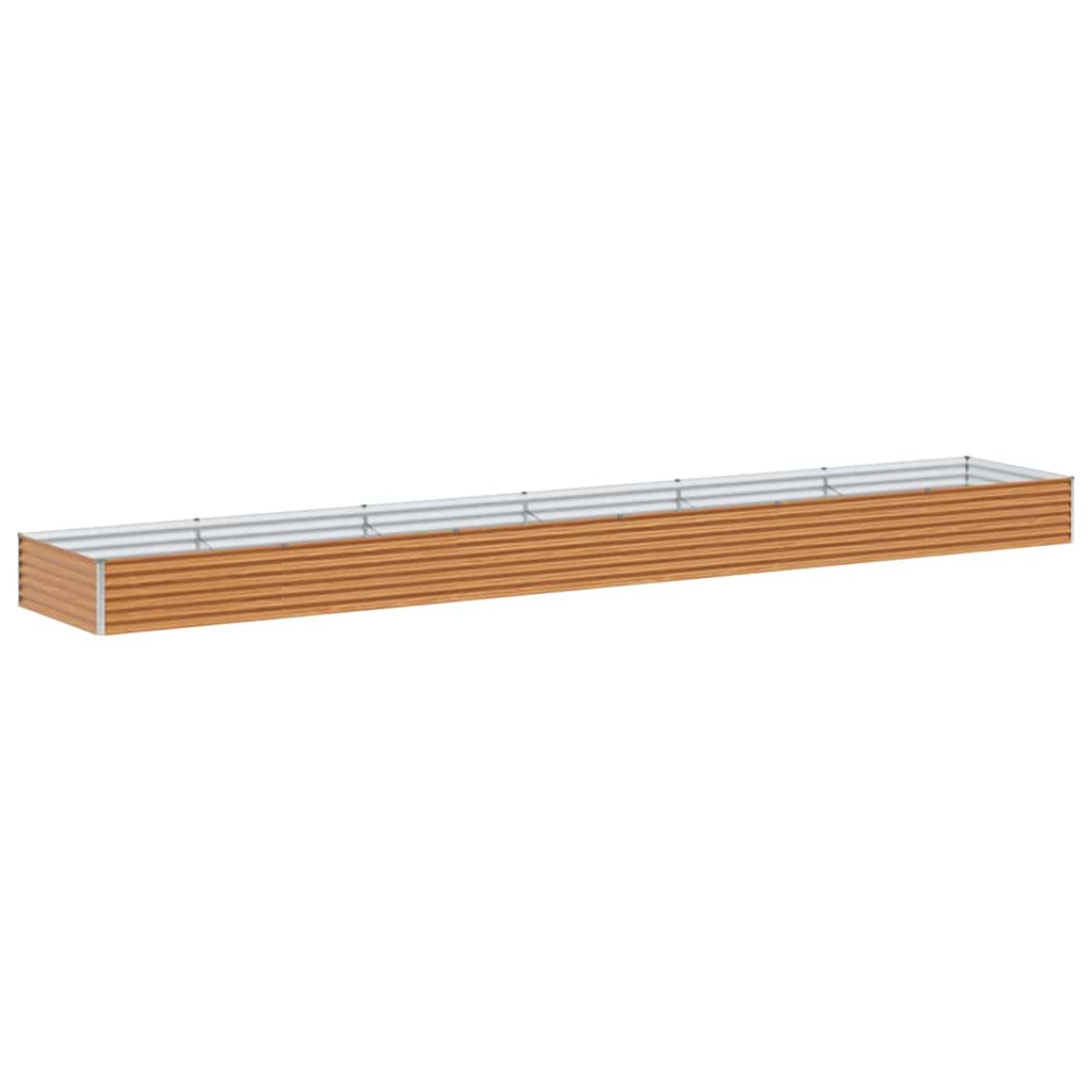 vidaXL Carré potager marron clair 582 x 100 x 36 cm Acier galvanisé