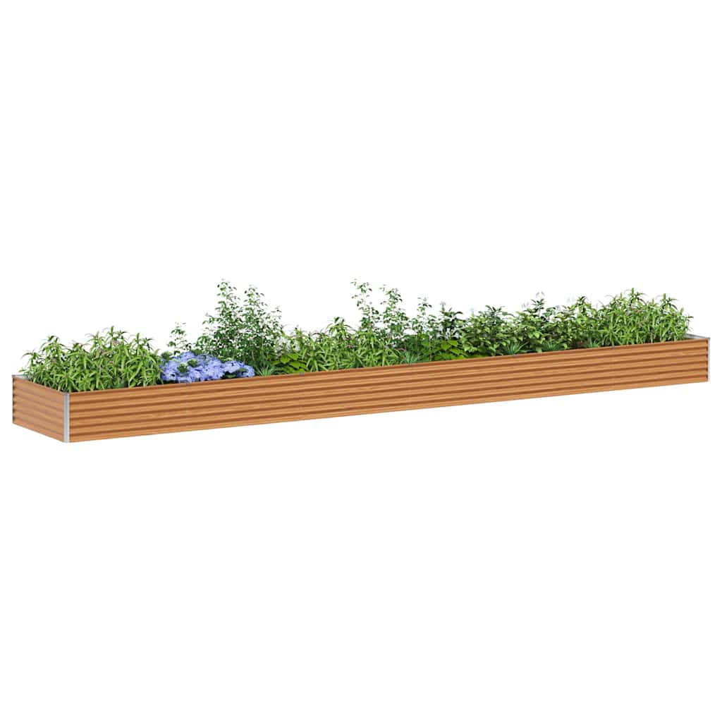 vidaXL Carré potager marron clair 582 x 100 x 36 cm Acier galvanisé