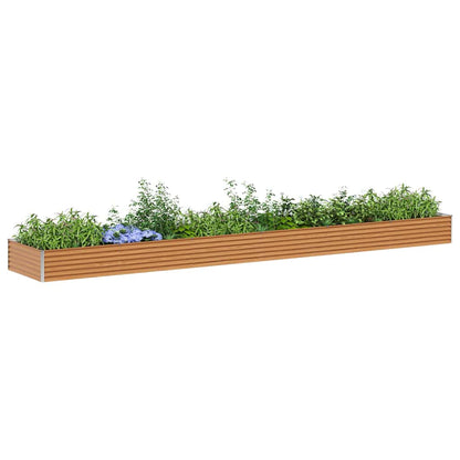 vidaXL Carré potager marron clair 582 x 100 x 36 cm Acier galvanisé