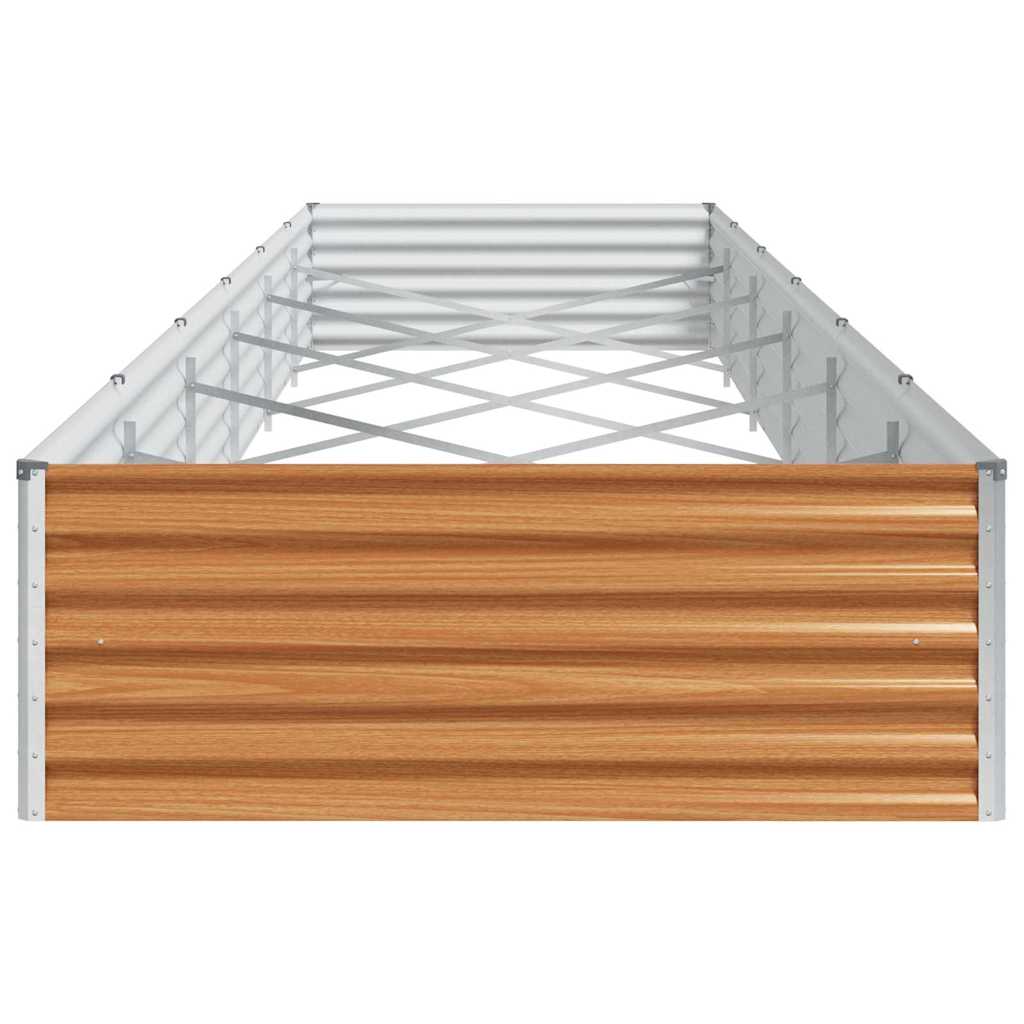 vidaXL Carré potager marron clair 582 x 100 x 36 cm Acier galvanisé