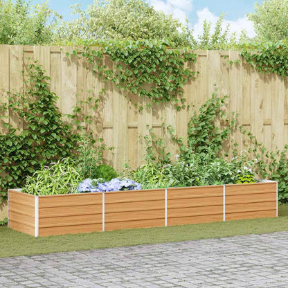 vidaXL Hochbeet Hellbraun 320 x 80 x 45 cm Verzinkter Stahl