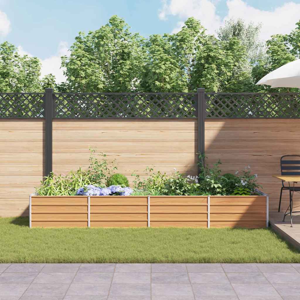 vidaXL Hochbeet Hellbraun 320 x 80 x 45 cm Verzinkter Stahl