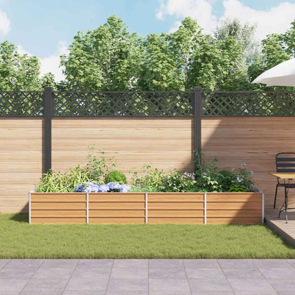 vidaXL Hochbeet Hellbraun 320 x 80 x 45 cm Verzinkter Stahl