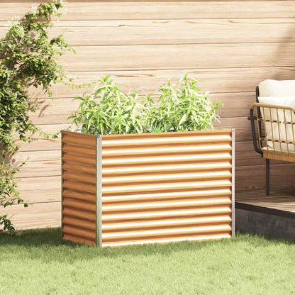 vidaXL Carré potager marron clair 98 x 50 x 68 cm Acier galvanisé