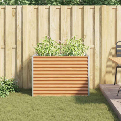 vidaXL Carré potager marron clair 98 x 50 x 68 cm Acier galvanisé