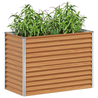 vidaXL Carré potager marron clair 98 x 50 x 68 cm Acier galvanisé