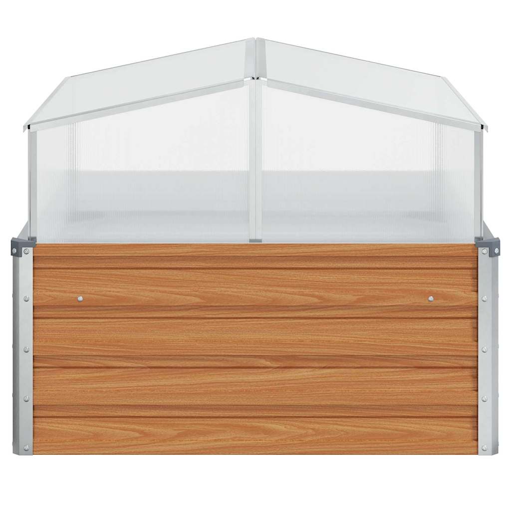 vidaXL Gartenpflanzer mit Gewächshaus Hellbraun 100 x 100 x 77 cm