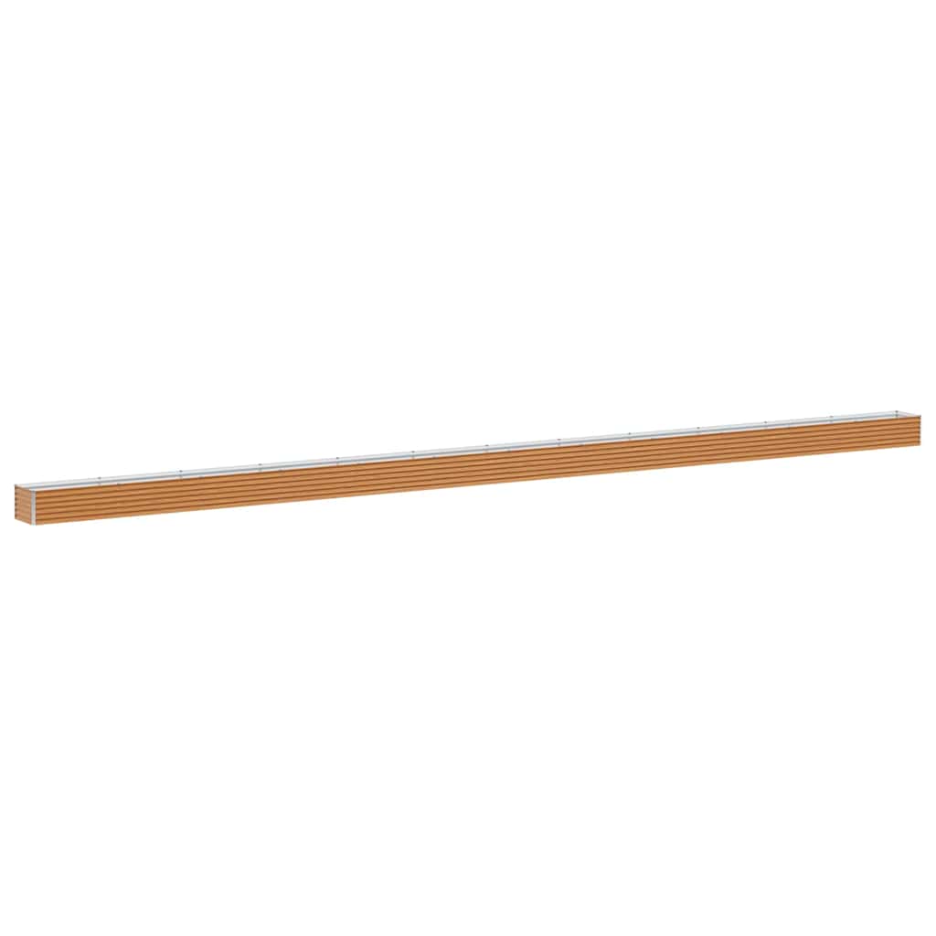 vidaXL Carré potager marron clair 1164 x 50 x 36 cm Acier galvanisé