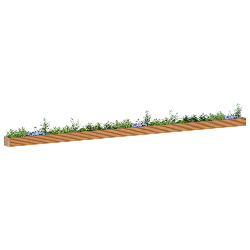 vidaXL Carré potager marron clair 1164 x 50 x 36 cm Acier galvanisé