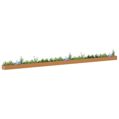 vidaXL Carré potager marron clair 1164 x 50 x 36 cm Acier galvanisé
