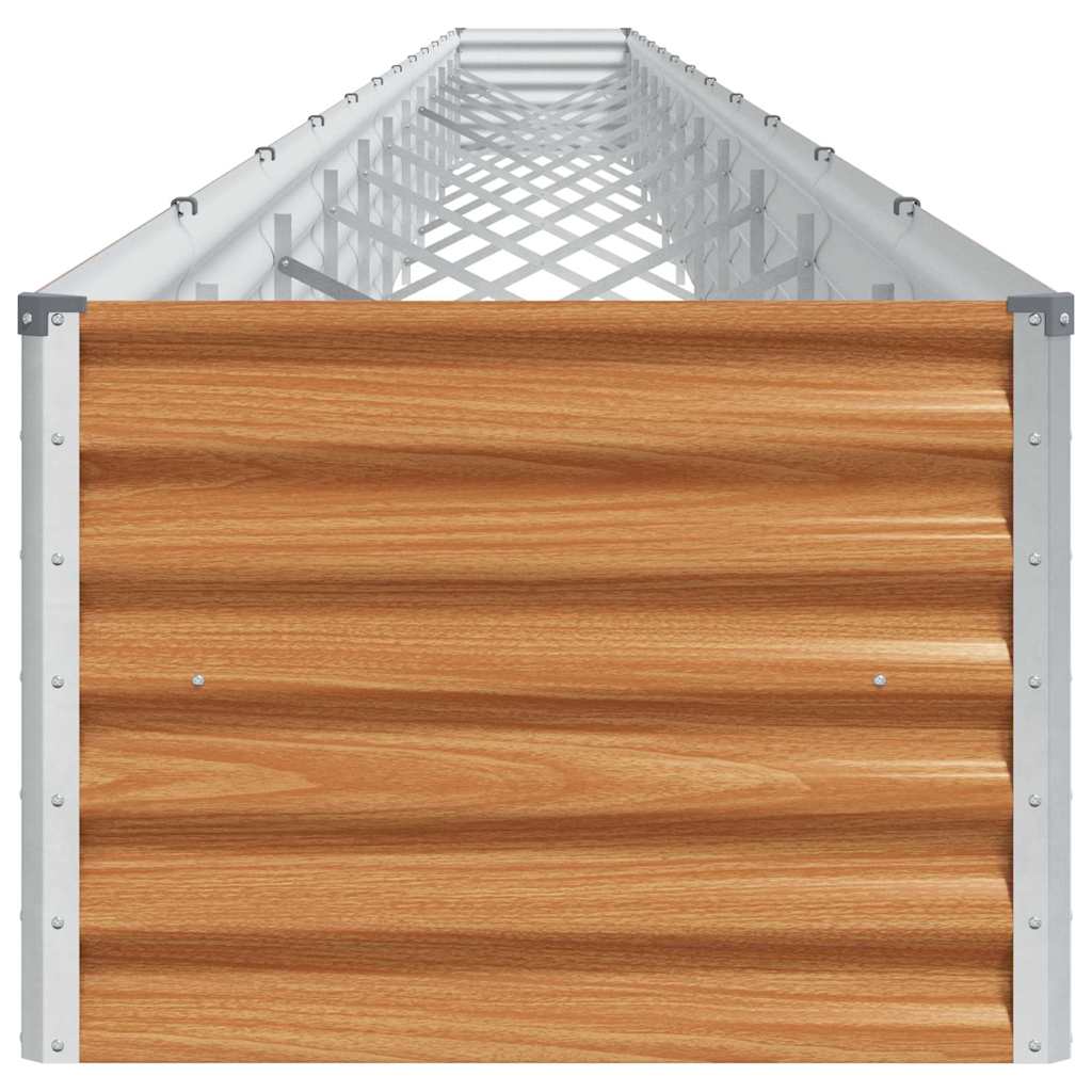vidaXL Carré potager marron clair 1164 x 50 x 36 cm Acier galvanisé