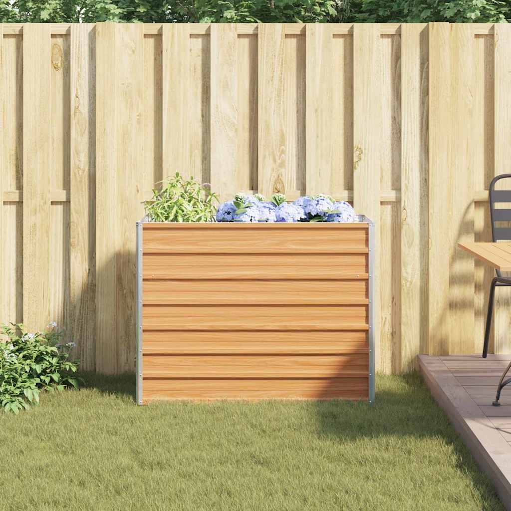 vidaXL Hochbeet Hellbraun 100 x 40 x 77 cm Verzinkter Stahl