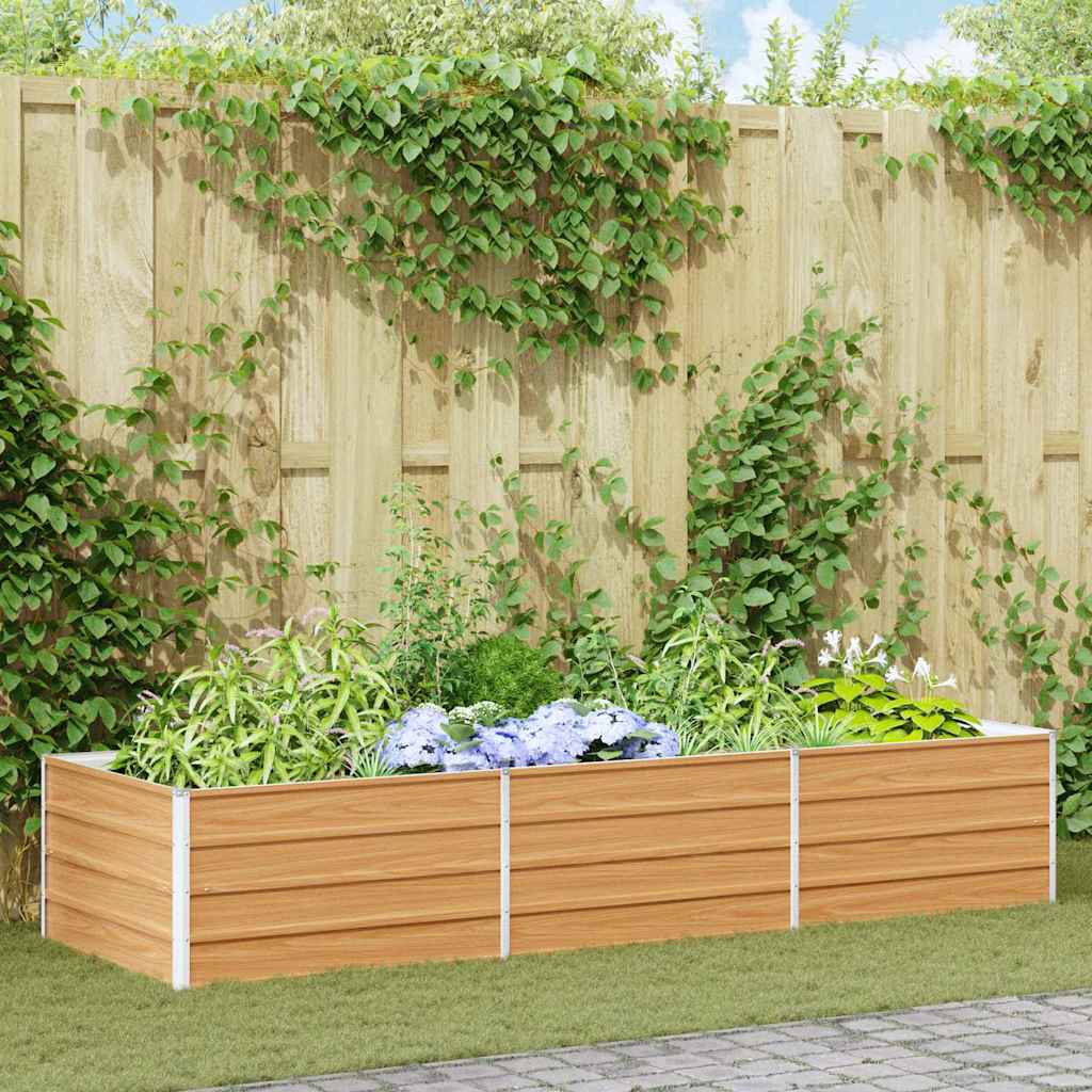 vidaXL Hochbeet Hellbraun 240 x 80 x 45 cm Verzinkter Stahl