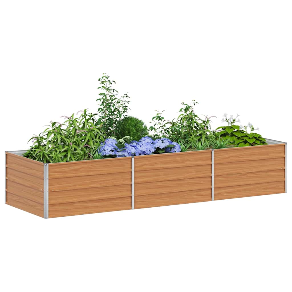 vidaXL Hochbeet Hellbraun 240 x 80 x 45 cm Verzinkter Stahl