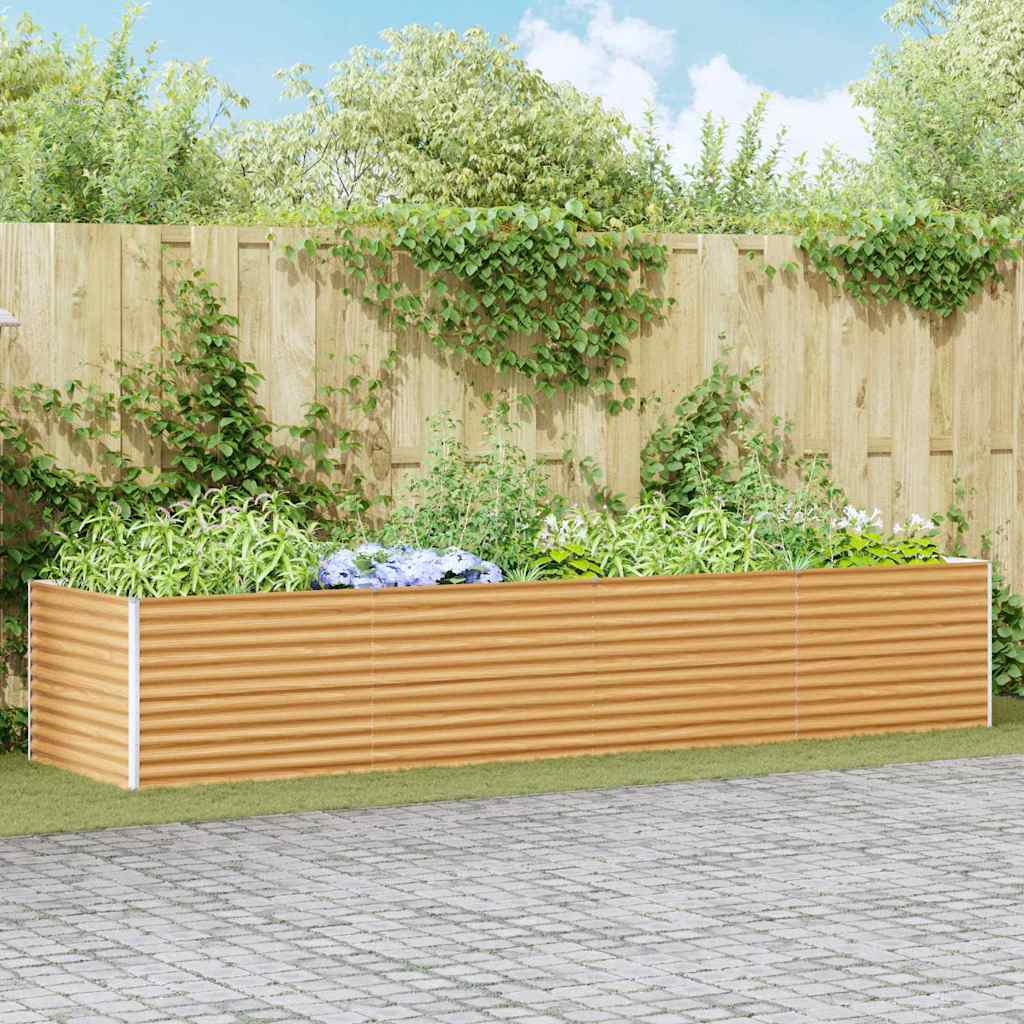 vidaXL Carré potager marron clair 390 x 100 x 68 cm Acier galvanisé