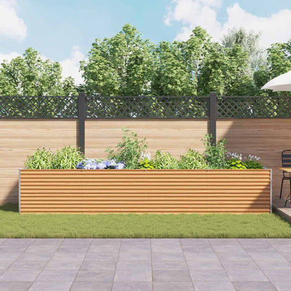 vidaXL Carré potager marron clair 390 x 100 x 68 cm Acier galvanisé