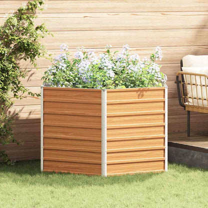 vidaXL Carré potager de jardin Marron clair 129 x 129 x 77 cm Acier galvanisé