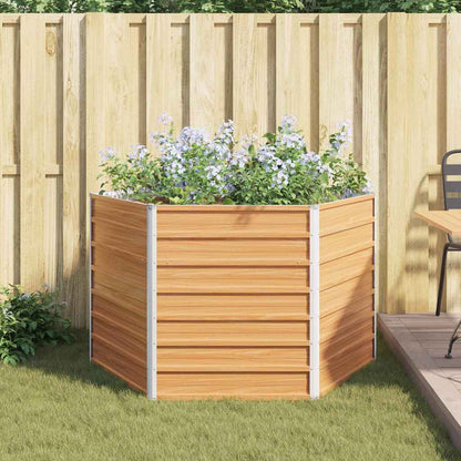 vidaXL Carré potager de jardin Marron clair 129 x 129 x 77 cm Acier galvanisé