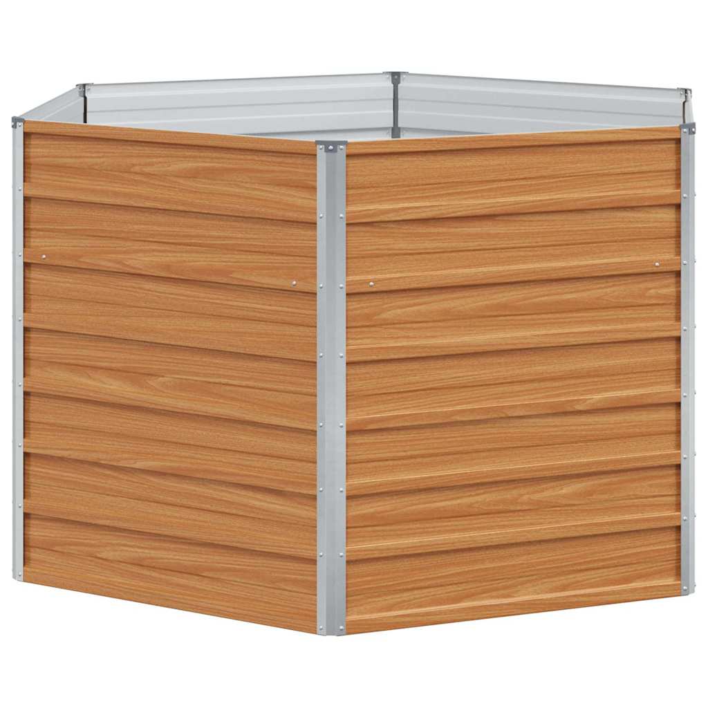 vidaXL Carré potager de jardin Marron clair 129 x 129 x 77 cm Acier galvanisé