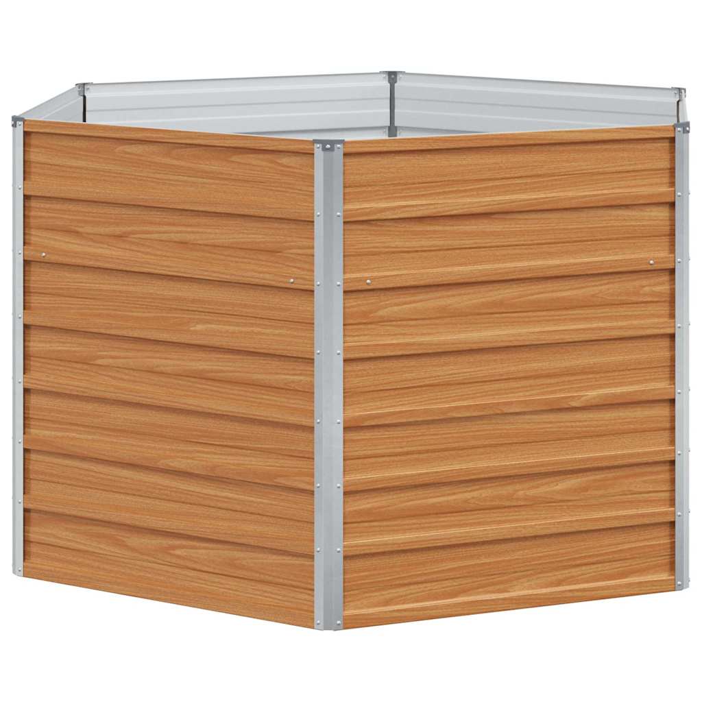 vidaXL Carré potager de jardin Marron clair 129 x 129 x 77 cm Acier galvanisé