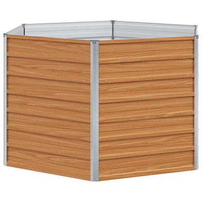 vidaXL Carré potager de jardin Marron clair 129 x 129 x 77 cm Acier galvanisé