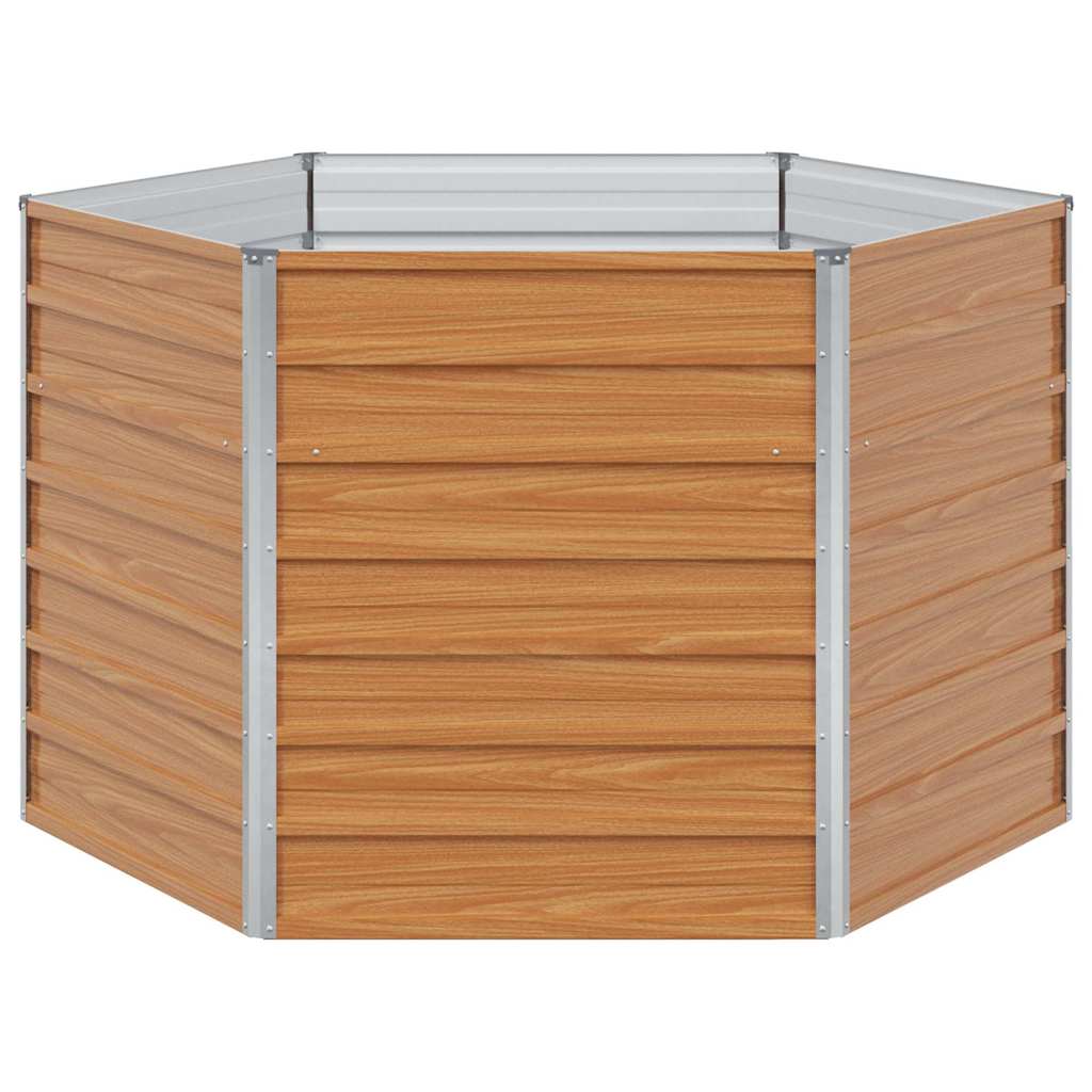 vidaXL Carré potager de jardin Marron clair 129 x 129 x 77 cm Acier galvanisé